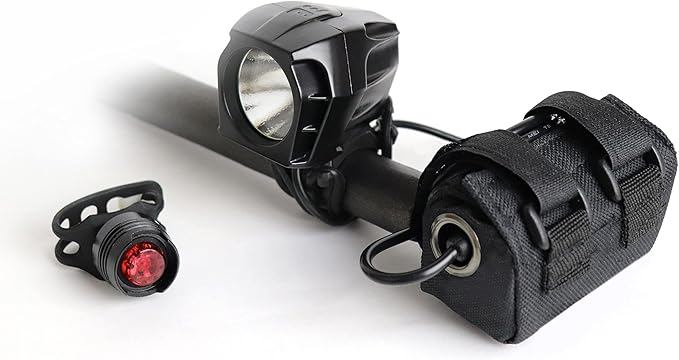 BRIGHT EYES Helios Fully Waterproof 1600 Lumen Rechargeable Mountain, Road Bike, MX Headlight, 6400mAh External Battery (Now 4+ Hours on Bright Beam) - Included: Free Diffuser Lens and Free Taillight