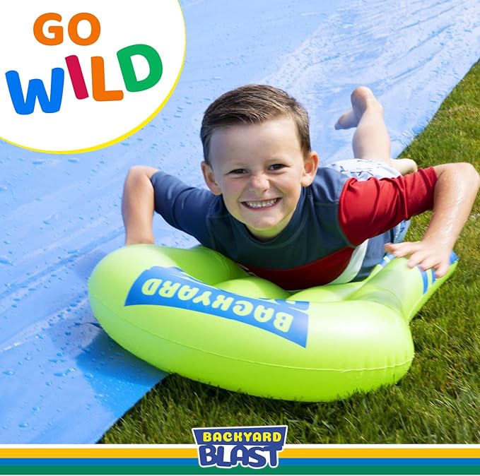 Backyard Blast Rider, Inflatable Body Board Slide Rider and Pool Float Toy