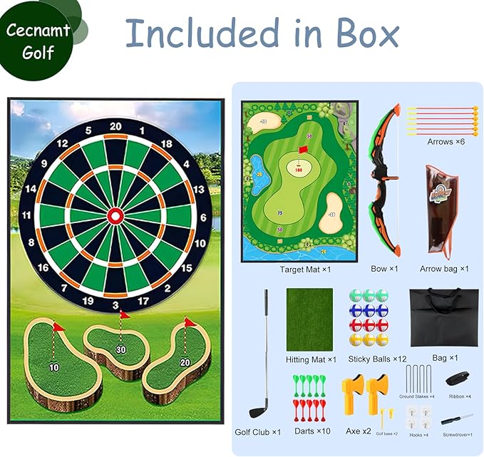 Golf Chipping Game - Battle Golf with Club & Double-Sided Hitting Mat, Chip Sticky Practice Game Set for Adults & Kids, Indoor & Outdoor