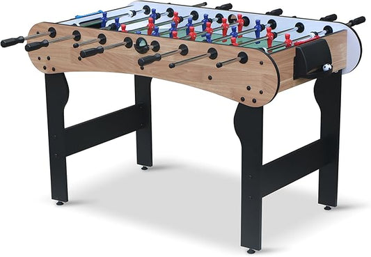 Foosball Table, 52.75'' Home Arcade Table Soccer with 4 Balls and Manual Scorer, Competition Foosball Table Set for Family Game Room, Adult Rrec Room, Basements or Bar
