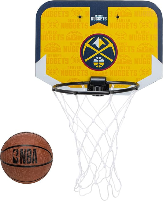 Franklin Sports NBA Team Over The Door Basketball Hoop - Kids Indoor Mini Basketball Hoop with Basketball - NBA Fan Shop Mini Hoop for Bedroom & Office