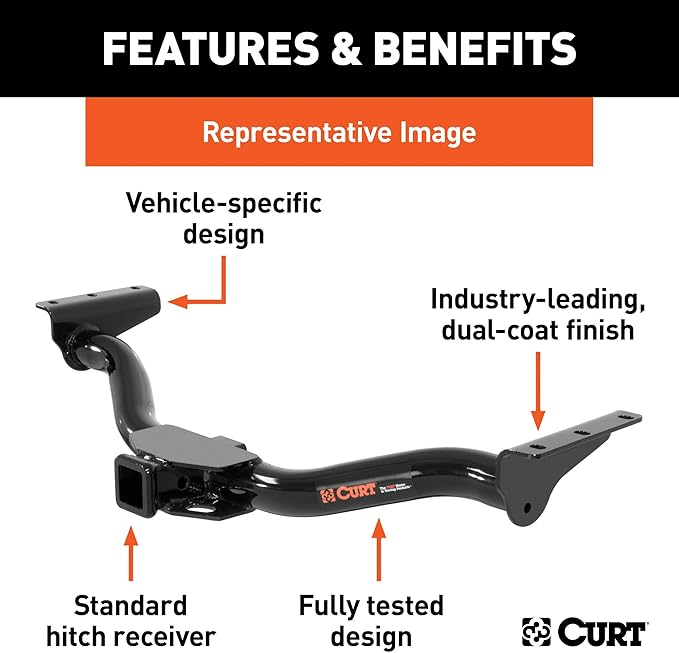 Allen Sports Premier Locking Quick Release 5-Bike Carrier for 2 in. Hitch & CURT 13105 Class 3 Trailer Hitch, 2-Inch Receiver, Exposed Main Body, Fits Select Toyota Sienna, Gloss Black Powder Coat