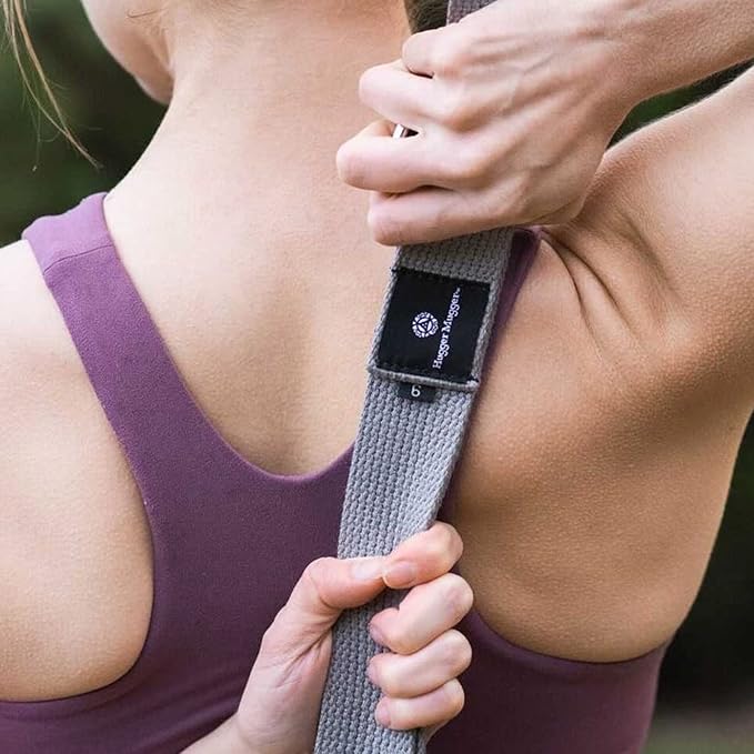Hugger Mugger Cinch Cotton Yoga Strap - Super Strong Cotton, Quiet Cinch-Style Buckle, Long Length Great for Taller People