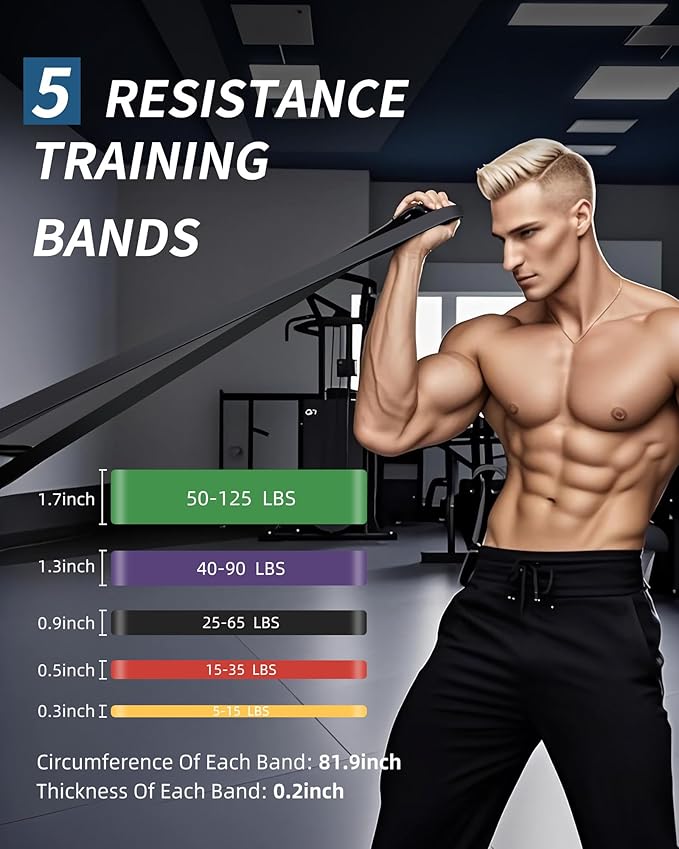 Pull Up Assistance Bands - Exercise Bands, Resistance Bands for Working Out, Physical Therapy, Body Stretching, and Strength Training, Pull Up Bands for Men and Women