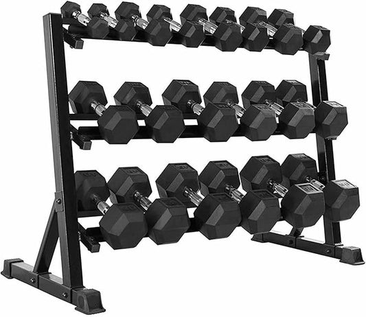 550LB 450LB 350LB Dumbbell Set with Rack Rubber Hex Weights for Home Gym Durable Construction Convenient Storage Space Saving Design Complete Weight Set Barbell Coated for Exercise Training