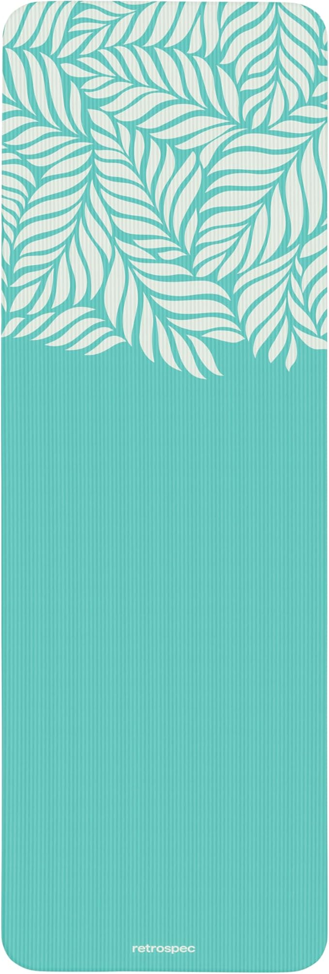 Retrospec Solana Yoga Mat 1" Thick w/Nylon Strap for Men & Women - Non Slip Exercise Mat for Home Yoga, Pilates, Stretching, Floor & Fitness Workouts - Blue Lagoon