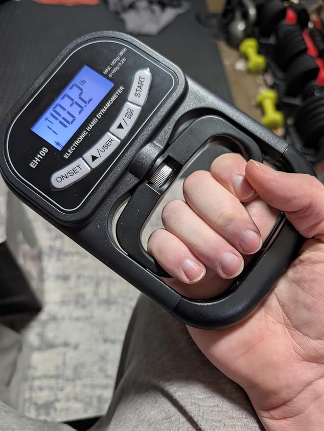 AHTAPFON-Grip Strength Tester Trainer Set-Electronic Hand Dynamometer of 396lbs & Solid Metal Grip Strengthener -Adjustable Resistance of 165lbs-5×Heavy-Duty Springs,Fit Sport Home Gym Workouts