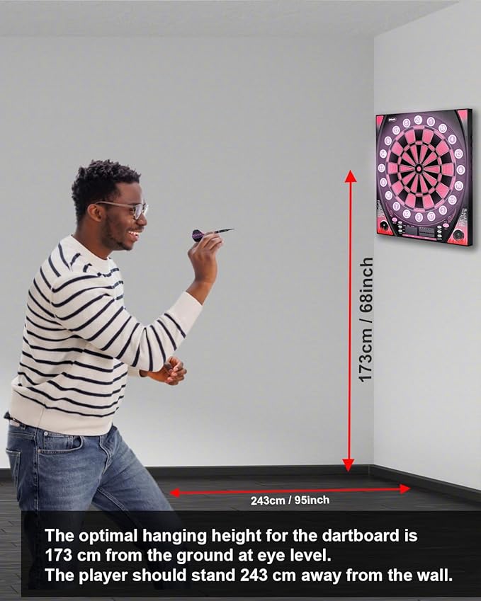 Electronic Dart Board with Bright Score Display, Multiple Games, and Durable Design-Perfect for Family Fun and Competitions-Includes Soft Tip with 12 Darts