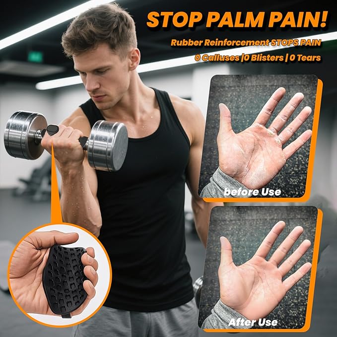 Weight Lifting Gloves for Men Women: Rubber Gym Weightlifting Anti-Slip Workout Grips for Gym Training and Exercise, Weight Lifting, Dumbbell, Deadlift, Bar Pad Pull Up Grippers No Sweaty