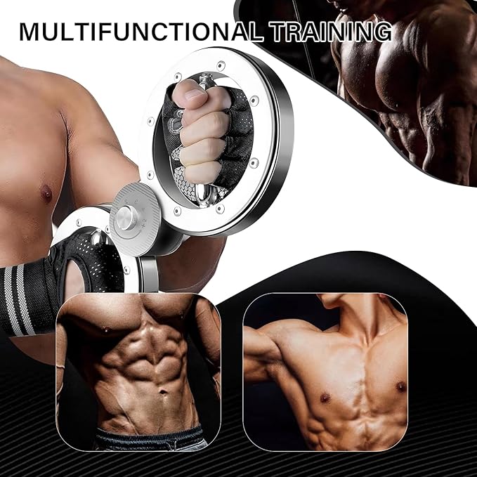 Rotating Burn Machine, Forearm Strength Trainer, 10 Pounds Rotating Arm Machine w/ 360 Degree Rotating Grips, Shoulder Workout Adjustable Resistance Spinning Burn Rotator Machine for Exercise