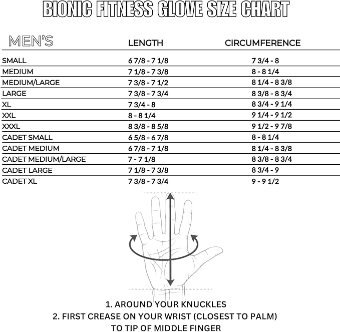 Bionic Men's Beastmode Full Finger Gym Workout Gloves