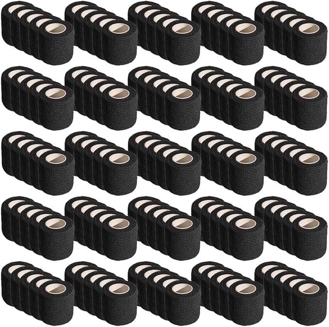 125 Rolls Self Adhesive Bandage Wrap 2 inch Cohesive Bandage Wrap Stretch Bandages Wraps Tape Elastic Self-Adherent Tape for Wrist Ankle Sports Swelling Sprains (Black)