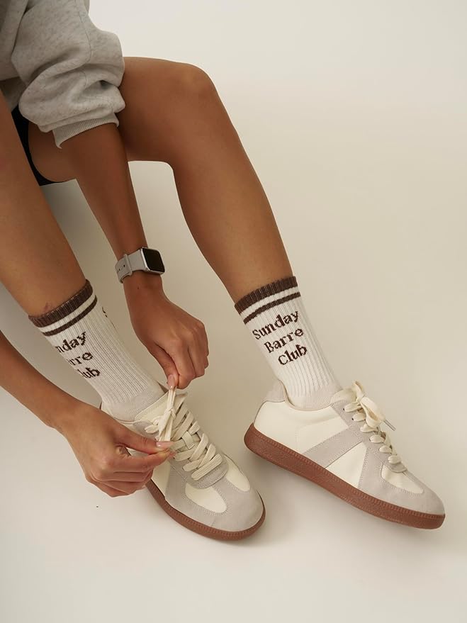 Crew Half Calf Grip Socks, Cutest Fruits Pilates Socks, Ruffle socks, Non-Slip, Barre Yoga Fitness