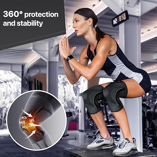 DR. BRACE ELITE Knee Brace with Size Stabilizer (2 Pack) Knee Brace for Women & Men, Workout, Sports, Daily Knee Compression Sleeve for Maximum Knee Pain Support & Fast Recovery (Pluto, Medium)