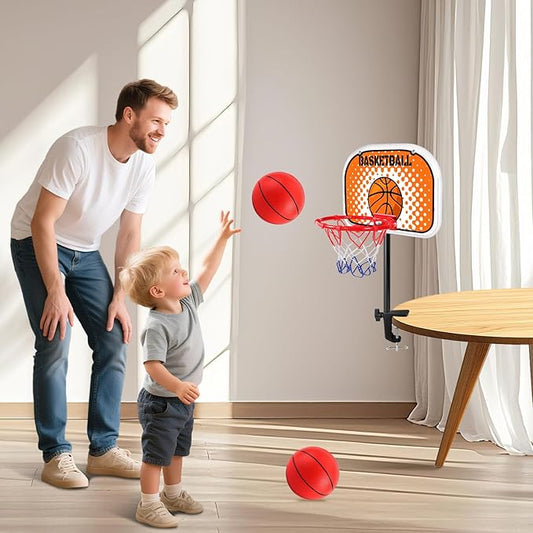 Indoor Basketball Hoop Tabletop Basketball Hoop Indoor with Clips Mini Desktop Basketball.Hoop Set with Two Balls Mini Hoops for Desk Table Bedroom Basketball Toys for Kids and Adult