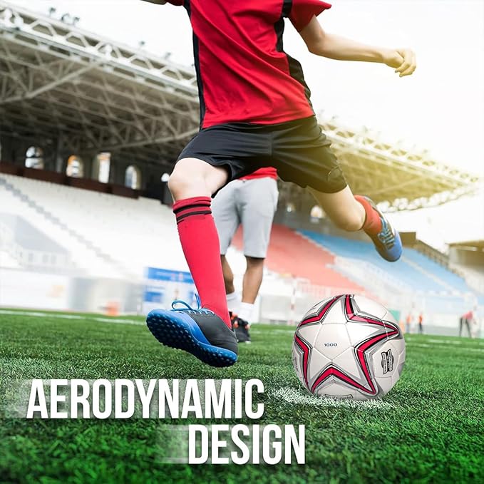 Soft PU Leather Soccer Ball, Indoor Outdoor Team Sports, Training Practicing Game Match Soccer Ball Gift for Adult Youth, 1pcs