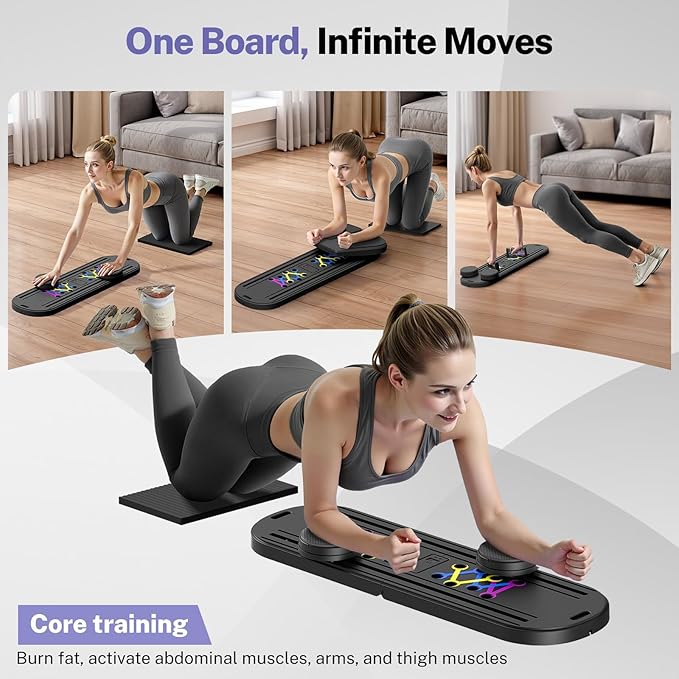 Pilates Board,Foldable Pilates Reformer Equipment with Timer, 7-in-1 Multi-Purpose Portable Pilates Reformer Machine Home Pilates Kit for Home Workout,Fitness,Exercise,Abs