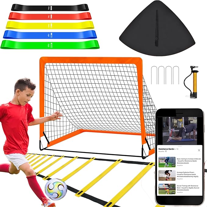 Soccer Goals for Backyard, Portable Soccer Goal, Football Practice, Soccer Training Equipment for Young
