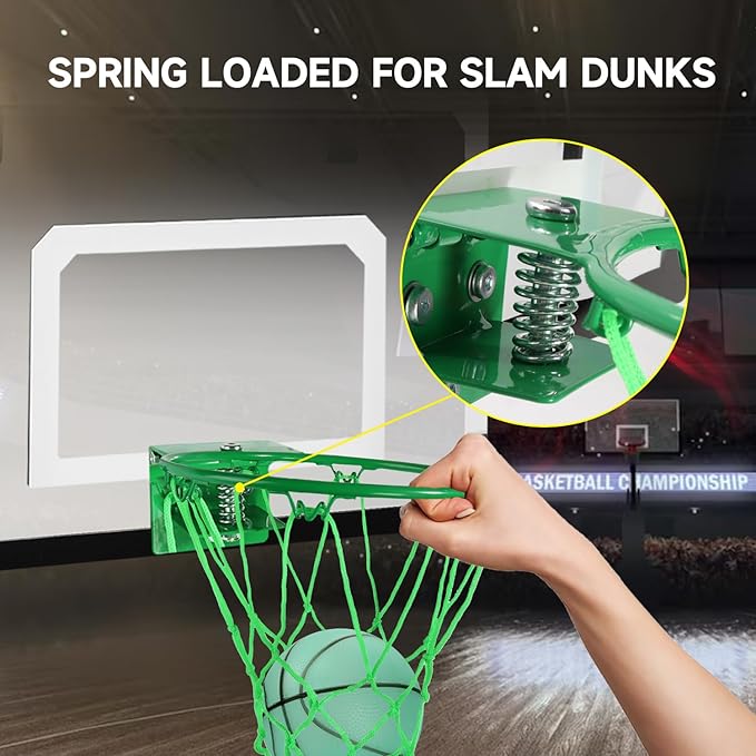 GSE Games & Sports Expert Over-The-Door Basketball Hoop with Basketball & Pump, Wall-Mounted Basketball Hoop Set with Complete Accessories for Home & Office (Several Style Choice)