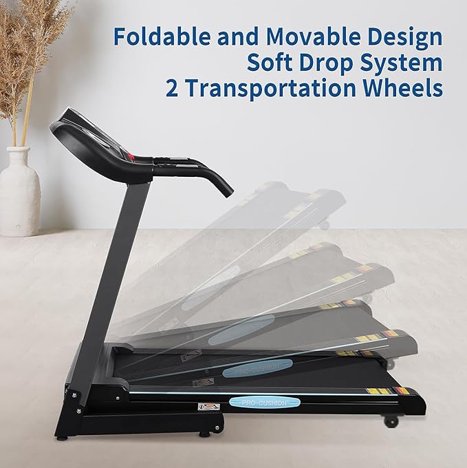 Treadmill with 0-12% Auto Incline Treadmills for Home Folding Treadmill with Incline 15 Pre-Set Training Programs Large LCD Display Running Machine Walking Jogging Running for Office Workout