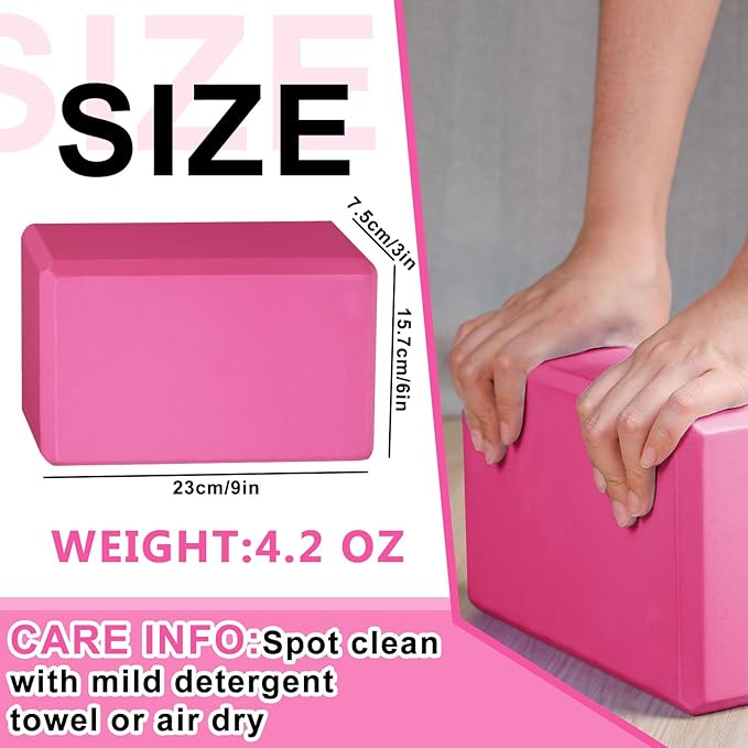 20 Pcs Yoga Blocks 9''x6''x3'' High Density EVA Foam Bricks Yoga Foam Exercise Blocks Improve Strength Balance and Flexibility, Light Weight and Non-Slip Surface for Pilates Meditation