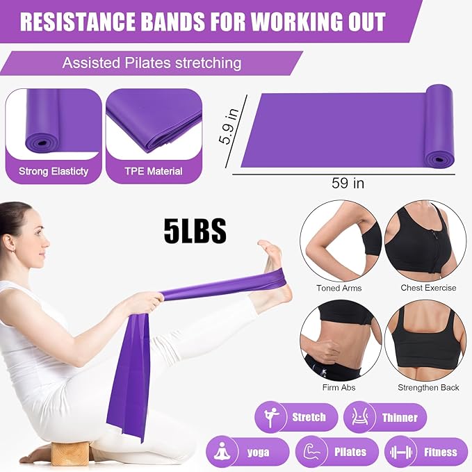 10 Pcs Pilates Ring Set for Women Home Yoga Equipment Accessories Pilates Ring Circle and Ball Workouts Gift Include Ball Yoga Circle Resistance Bands Block Straps Gym Bag