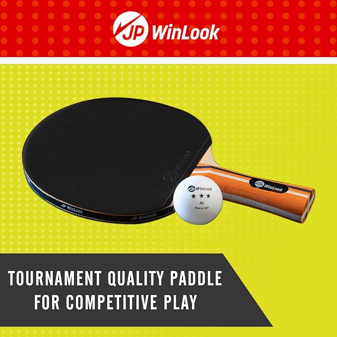 JP WinLook Ping Pong Paddles Sets - Portable Table Tennis Paddle Set with Ping Pong Paddles Professional Case & Ping Pong Balls - Premium Table Tennis Racket Player Set for Indoor & Outdoor Games