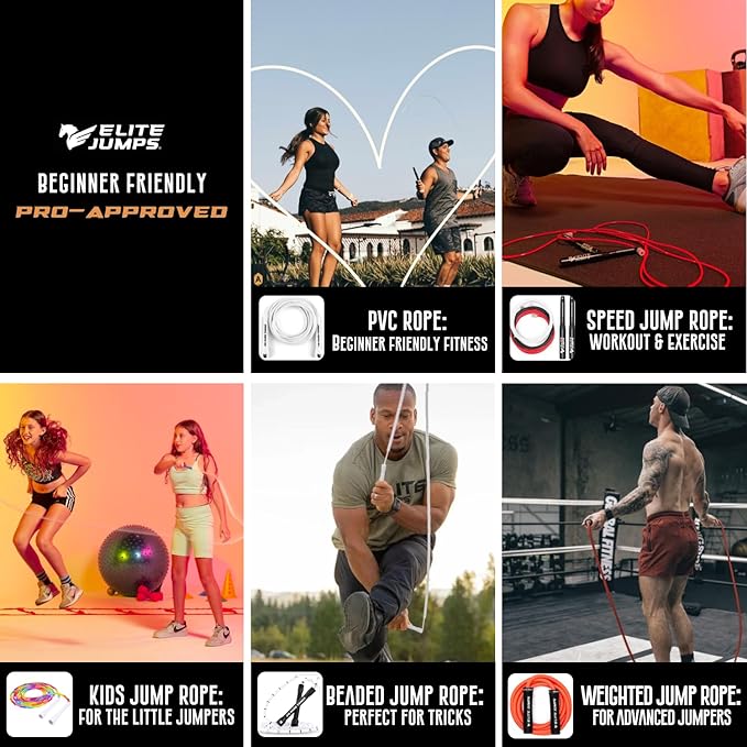 Beaded Kids Exercise Jump Rope - Segmented Skipping Rope for Kids - Durable Shatterproof Outdoor Beads - Light Weight and Tangle Free Exercise Training - Easily Adjustable Kids Jump Rope for Fitness