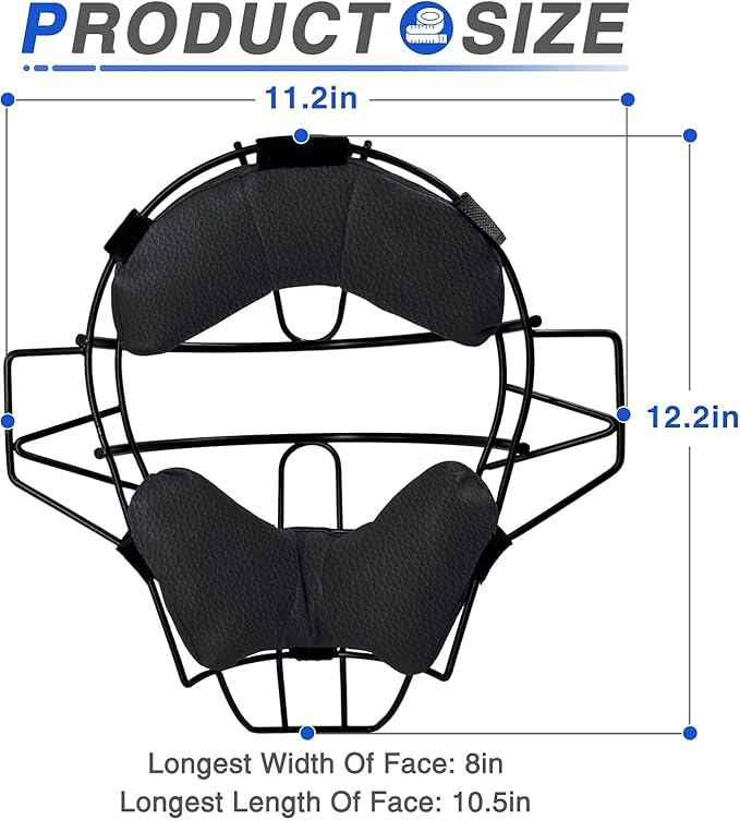 Baseball Catcher Mask Umpire Mask,Full-Face Protection Mask for Baseball,Lightweight Secure Fit Provides Maximum Protection and Comfort – Does Not Obstruct View