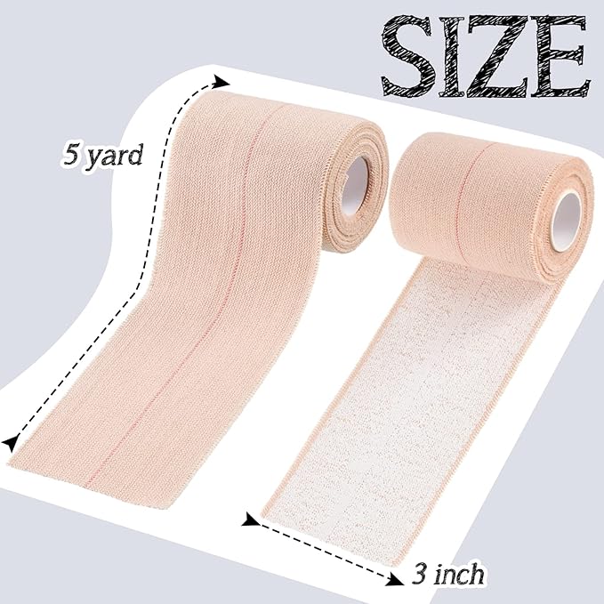 Tondiamo 8 Rolls Elastic Adhesive Bandage Tape Medical Bandage Wrap Athletic Sports Tape Flexible Stretch Skin Bandages Strips for Ankle, Knee, Wrist Sprains Animal Pets(3 Inch X 5 Yard)