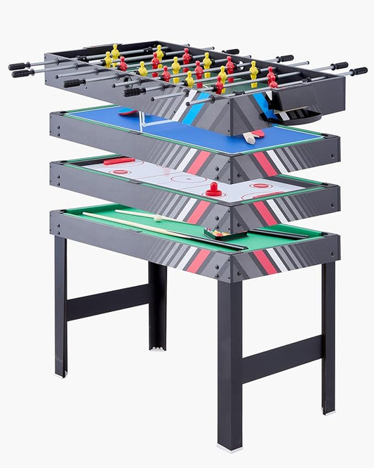 VEVOR 3-in-1/4-in-1 Combo Game Table Set, 48"/54" Air Hockey, Ping Pong & Foosball Combo, with Pucks & Pushers, Multi Combination Table for Family Game Room or Office