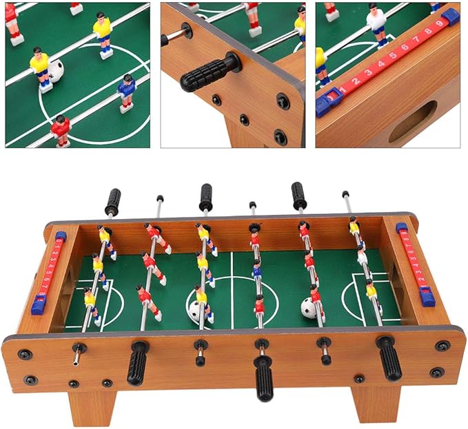 Table Soccer Game for Kids, Portable Educational Table Top Foosball Game with Ball and Score Keeper, Mini Foosball Table for Adults and Kids, 360 Degree Rotation, Easy to Store