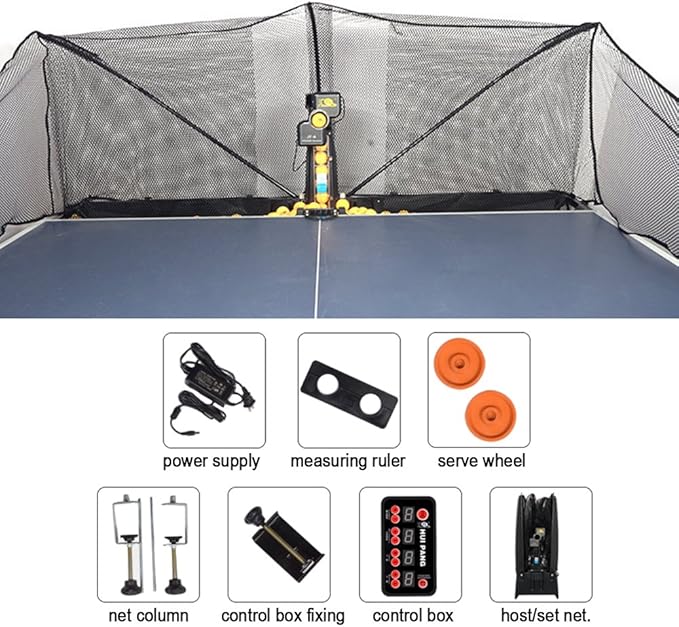 ZXMT Ping Pong Robot Machine Automatic JT-A Table Tennis Robot Machine with Catch Net for Training
