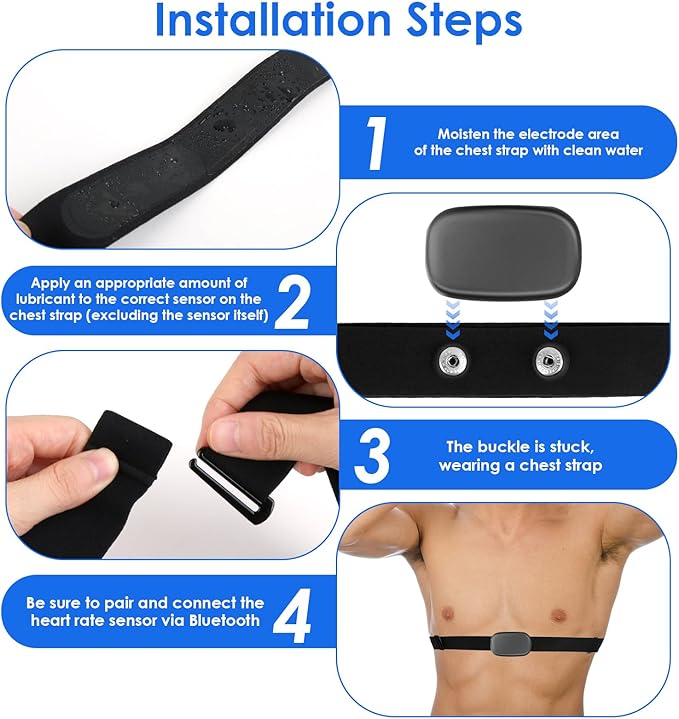 2 Pack Heart Rate Monitor Chest Strap Replacement, Adjustable Heart Rate Monitor Chest Band Compatible with H10 H9 H7, Cycling & Running Fitness Accessory for Men&Women, Fit for Daily Training