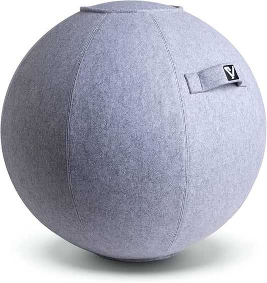 Sitting Ball Chair, Yoga Ball Chair Exercise Ball Chair for Home Office Desk, Stability Ball for Fitness & Pilates, Ergonomic Balance Ball Seat with Cover and Pump