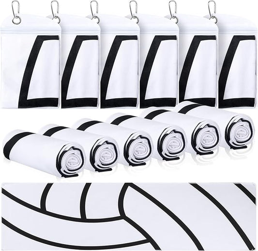 12 Pack Volleyball Cooling Towels, Sports Towels with Bags, 40"x12" Breathable Chilly Towel, Microfiber Towel for Sport Team Gift