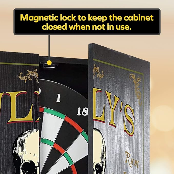 THOUSAND OAKS BARREL CO. | Personalized Dartboard & Cabinet Set with 6 Steel Tip Darts