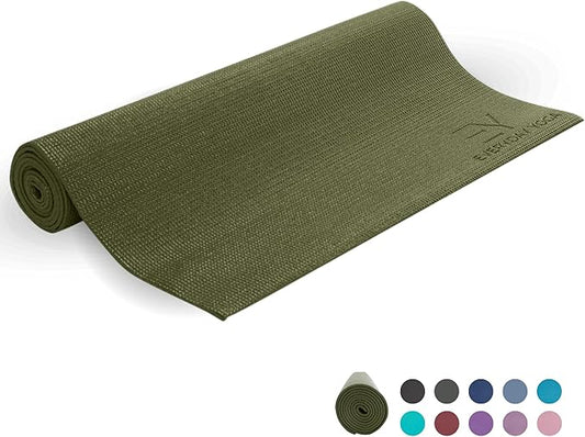 Everyday Yoga Deluxe Mat - 72"L x 24"W Non Slip Exercise Mat, Anti-Tear, 3-5mm Thickness for Yoga, Pilates & Floor Workouts