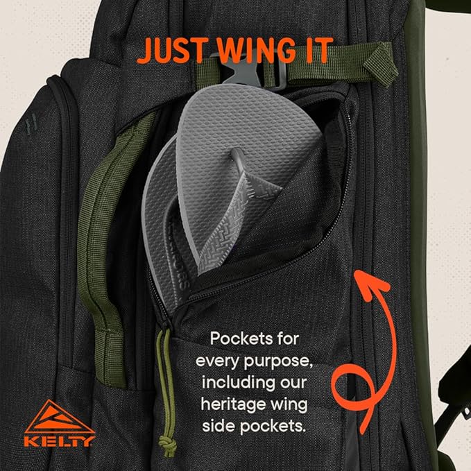 Kelty | Redwing Traveler Backpacks, Travel Pack for Adventure Travel | Burnt Olive & Black