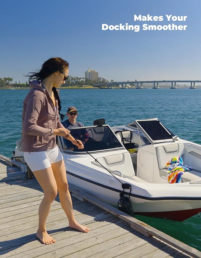 KEMIMOTO Boat Fenders Boat Bumpers for 15-35ft Boat, 4 Pack Inflatable Boat Fenders Bumpers with 4 Ropes, Boat Bumpers for Docking, Fit for Pontoon Boat Bass Boat and Jon Boat