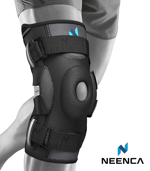 NEENCA Professional Knee Brace for Knee Pain, Hinged Knee Support with Patented X-Straps Fiting System, Strong Stability for Joint Pain Relief, Arthritis, Meniscus Tear, ACL, PCL, MCL, Sports, Workout