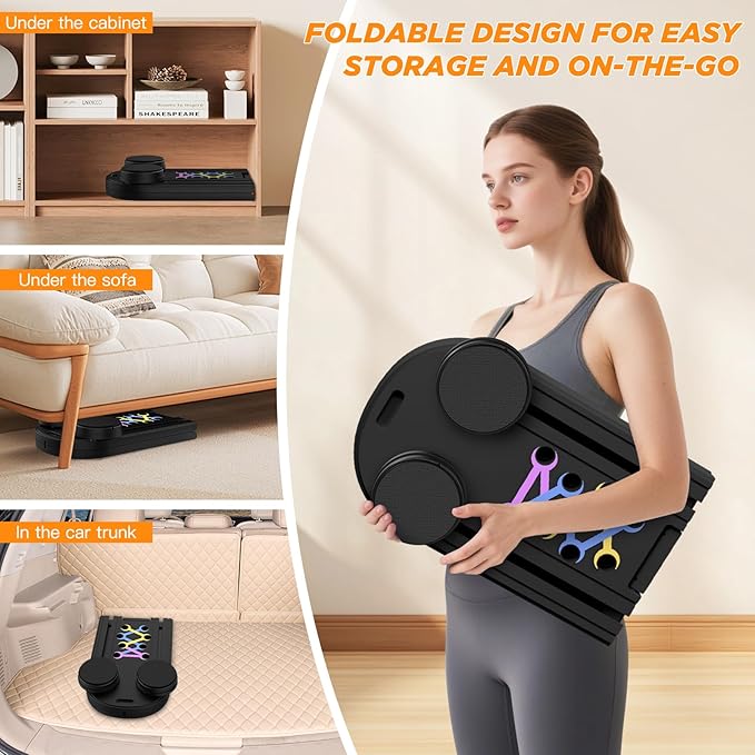 Foldable Pilates Board for Home Workout, 2025 New Pilates Reformer Set with Smart Timer, 7-in-1 Multifunctional Pilates Board Fitness Board, Pilates Reformer Machine Pilates Sliding Board