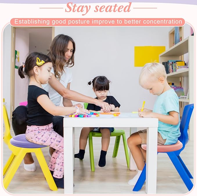 Libima 2 Pcs Wobble Cushion with Inflation Pump Wiggle Seat Flexible Sensory Seating Balance Disc Board for Men Women Physical Exercise Improving Posture Home Office