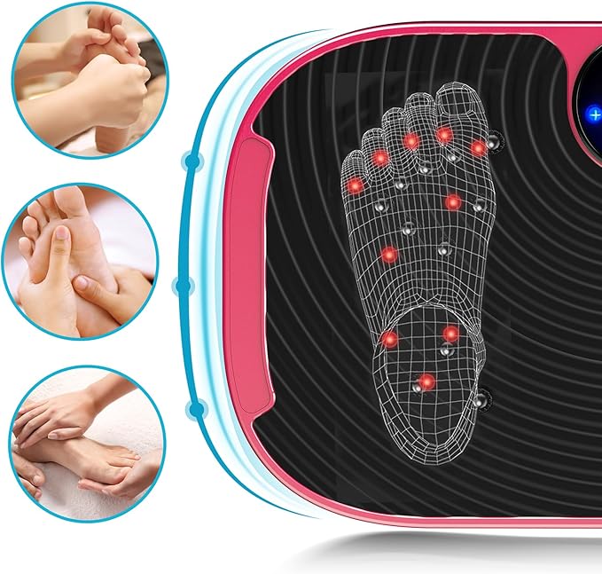AXV Vibration Plate Fitness Platform Exercise Machine Vibrating Lymphatic Drainage Shaking Full Body Shaker Workout Vibrate Stand Shake Board Sport Gym for Weight Loss Fat Burner for Women Men