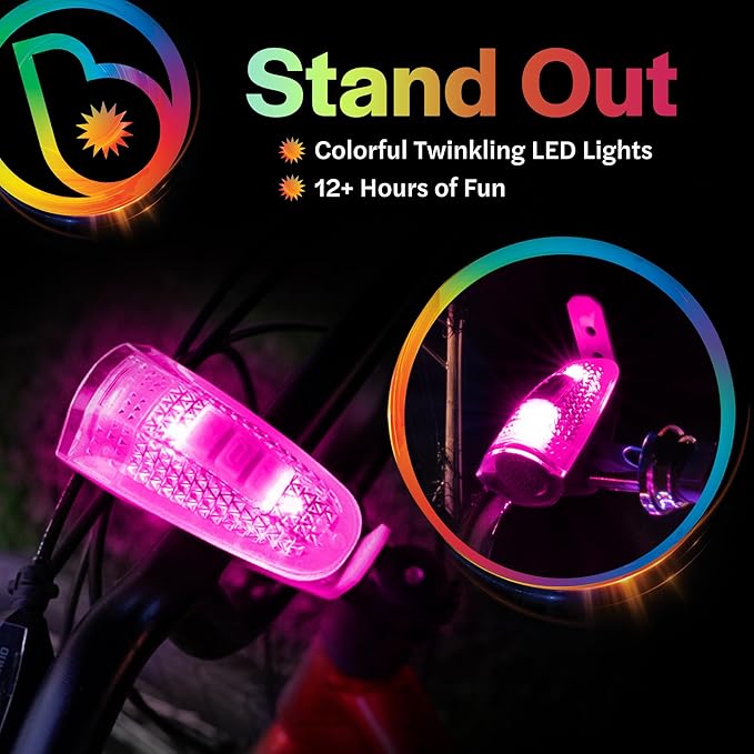 Brightz HornBrightz Light Up LED Bike Horn Light - 12 Unique Sound Effects - Bike Bell, Ring, Police Siren, Fire Engine, Trucker Horn, Backup Beep, Motorcycle, Magic Wand, Cat, Dog, Cow, Horse