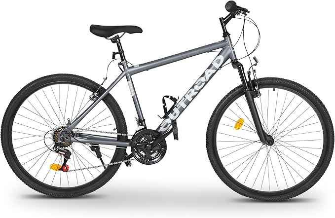 Outroad 26 Inch Mountain Bike, 7/21-Speed/High-Carbon Steel/Aviation Grade Frame, Dual Disc/V Brake, Adjustable Ergonomic Seat Bicycle for Men Women Adult, Quick Assembly in 20 Minutes