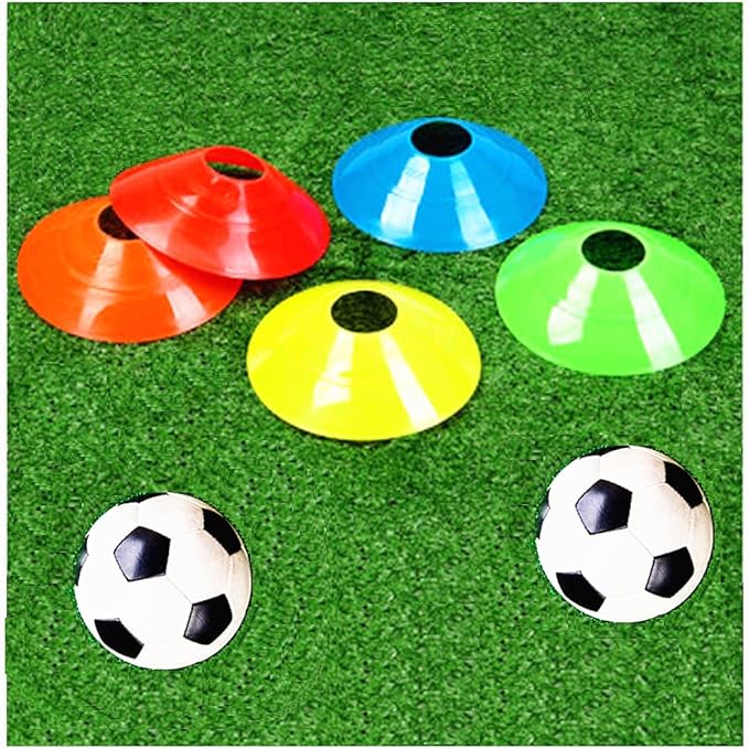 Soccer Cones (50 Pcs), Disc Cone Agility Training Sports Cone Plastic with Carry Bag & Holder for Kids Football Basketball Drills Field Markers, (5 Colors)