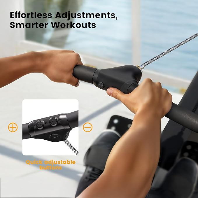YOSUDA Air Magnetic Rowing Machine for Home, Dual Air & Magnetic Resistance with 8-Level, Smart APP, Rotatable Device Holder, Ergonomic Seat, and Easy Storage