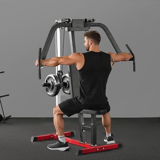 VEVOR Chest Press Machine, Bench Press Set, Adjustable Flat Incline Bench with Independent Converging Arms, Upper Chest Equipment, Fitness Home Gym Equipment Chest