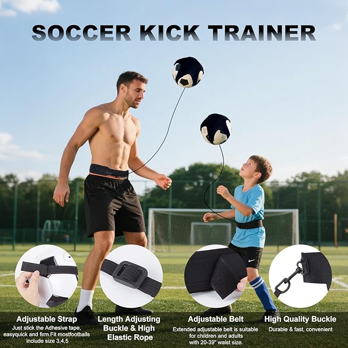 Agility Ladder Soccer Training Equipment Set, 20ft 12 Rung, 12 Soccer Cones, Resistance Parachute, Soccer Kick Trainer, 5 Resistance Bands, Football Training Equipment for Kids Adults